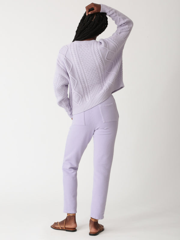 Elin Retro Fleece Sweatpant - Lavender