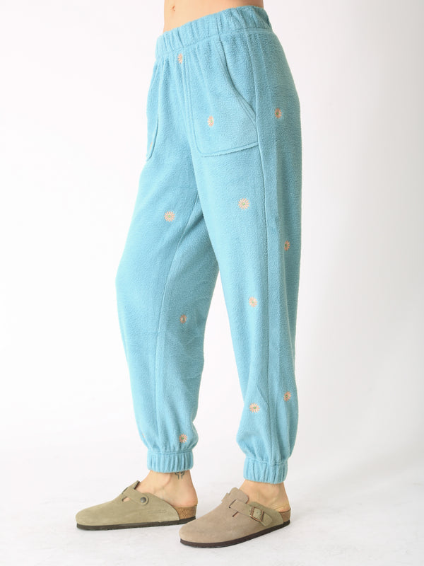 Hayden Sherpa Sweatpant - Daisy Embroidery