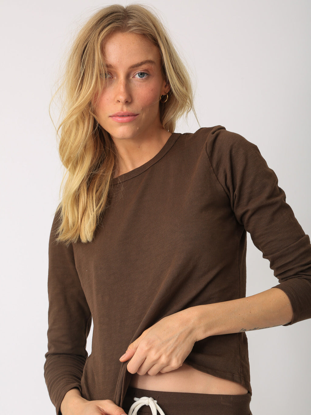 Faye Long Sleeve Tee - Cocoa