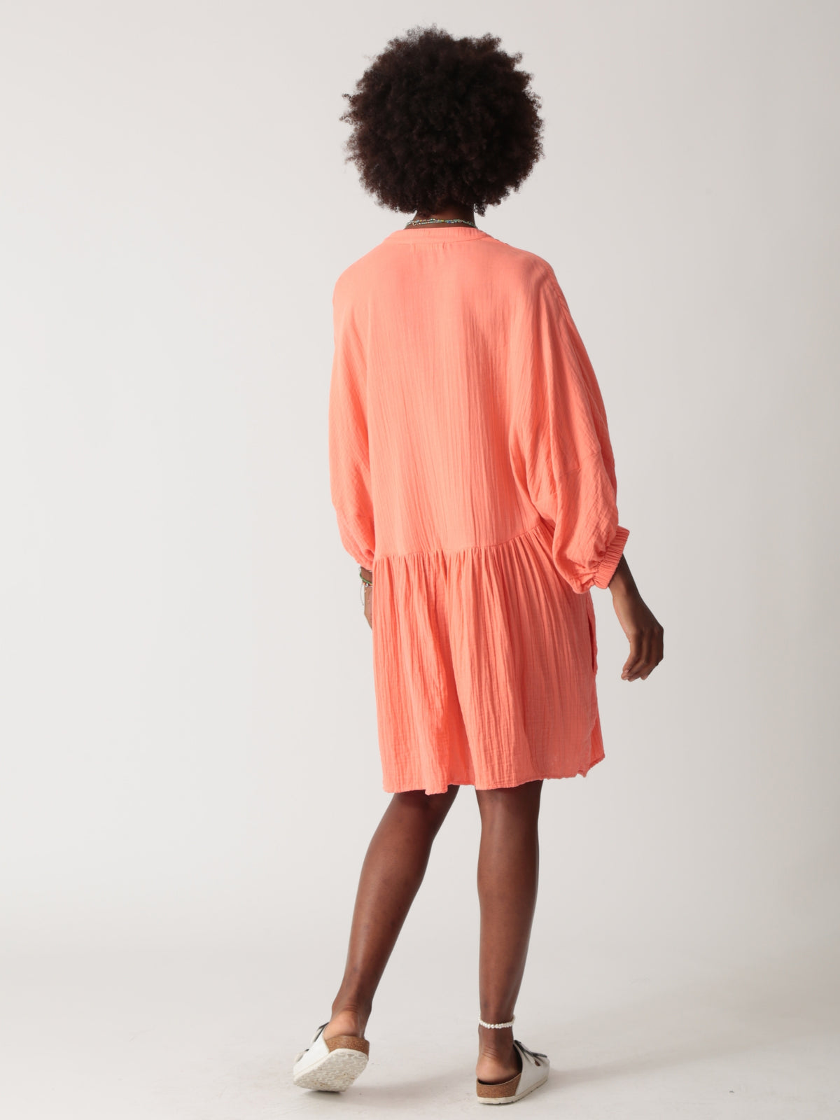 Issa Gauze Dress - Coral