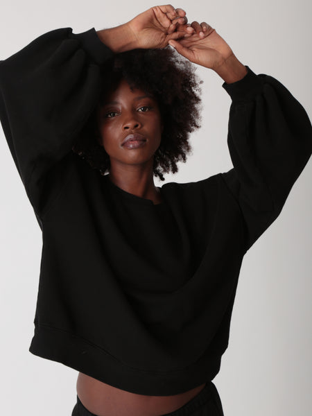 heve へイヴ　Cloud Balloon Sweat black Balloon Sweatshirt - Onyx – Electric & Rose Clothing
