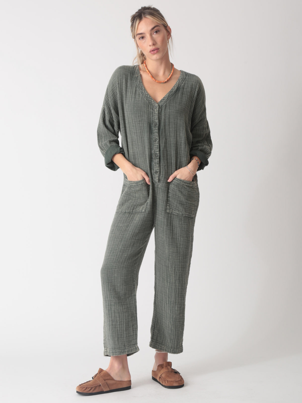 Favorite Gauze Jumpsuit - Vintage Olive