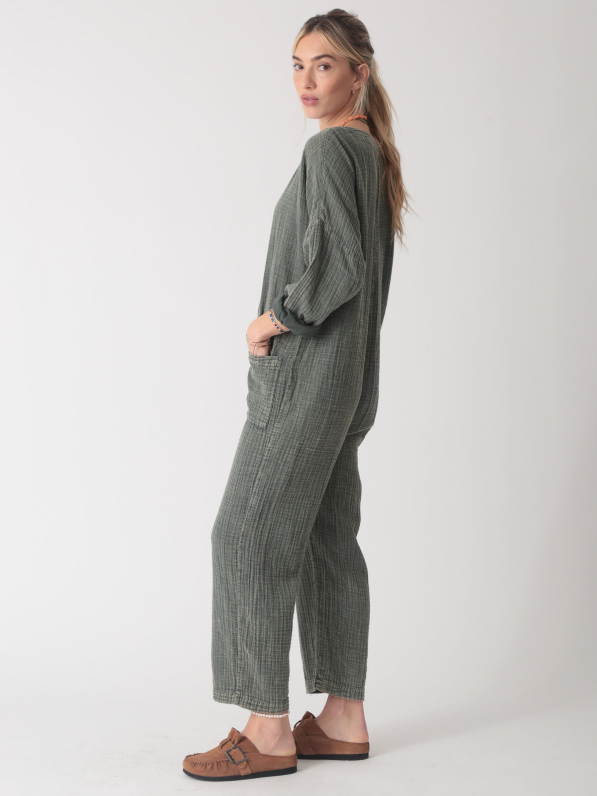Favorite Gauze Jumpsuit - Vintage Olive