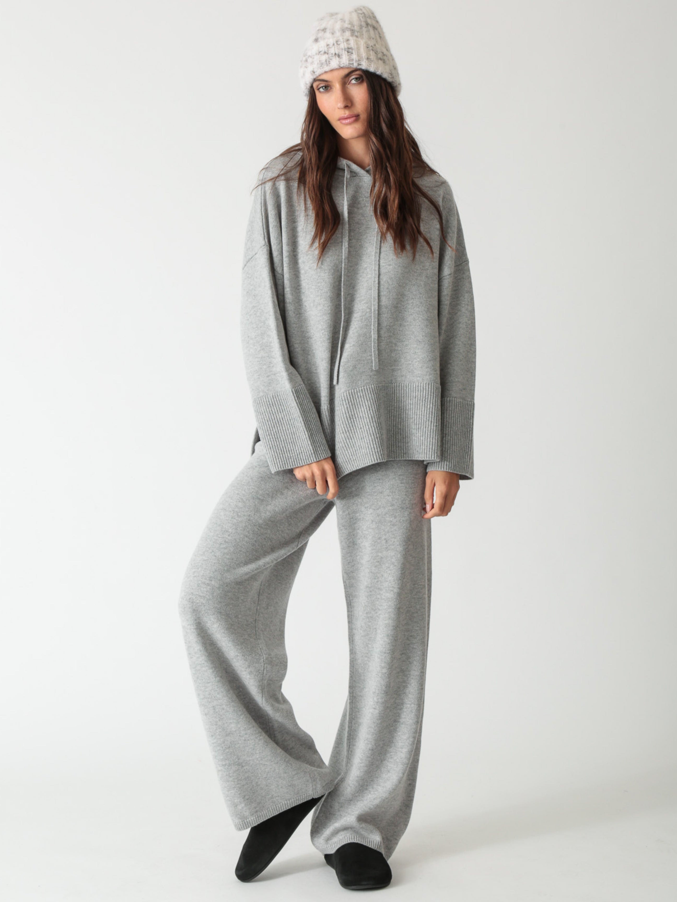 Signature Knit Hoodie Light Heather Grey – Electric & Rose Clothing