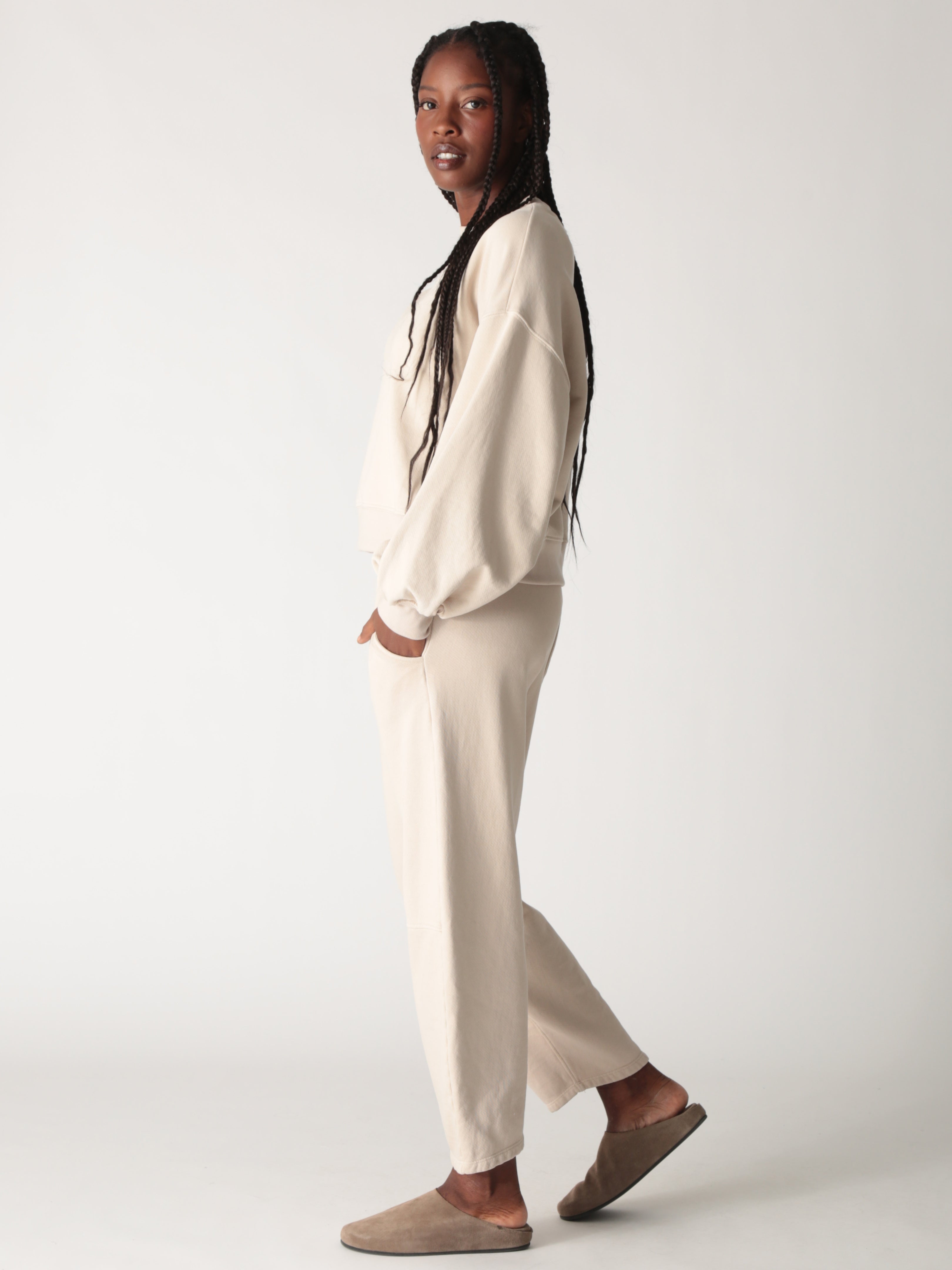 Balloon Sweatshirt-chunky flce Stone – Electric & Rose Clothing