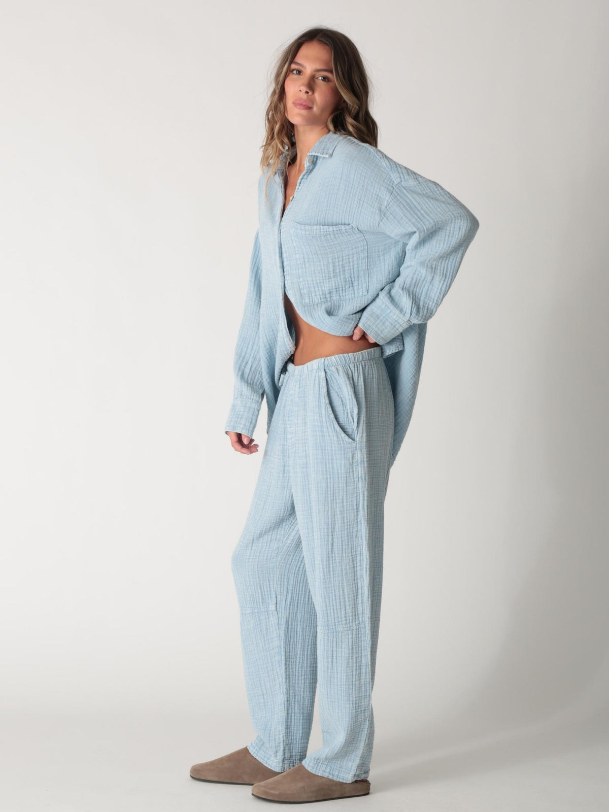 Boyfriend Shirt - Dusty Blue