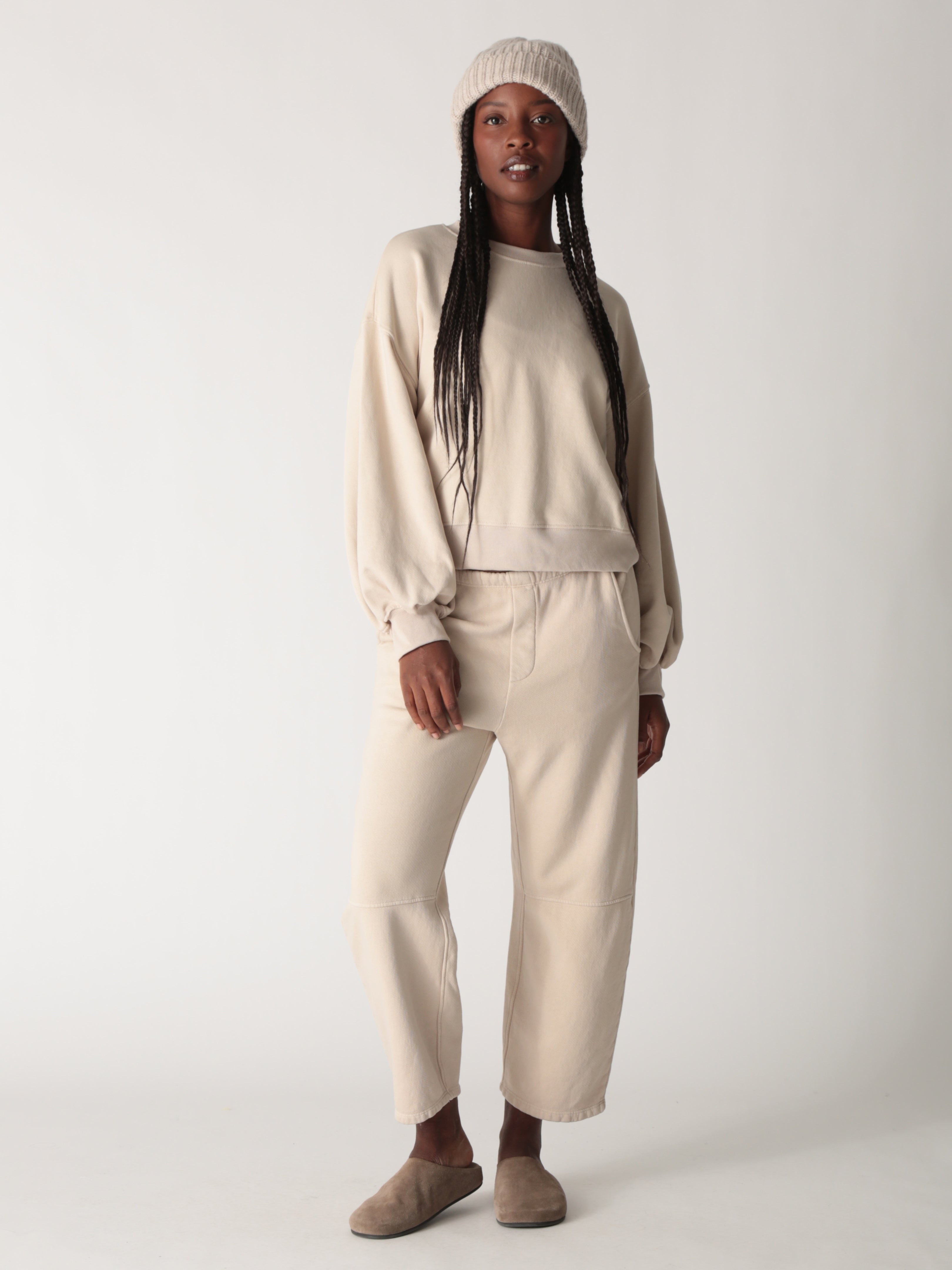 Balloon Sweatshirt-chunky flce Stone – Electric & Rose Clothing