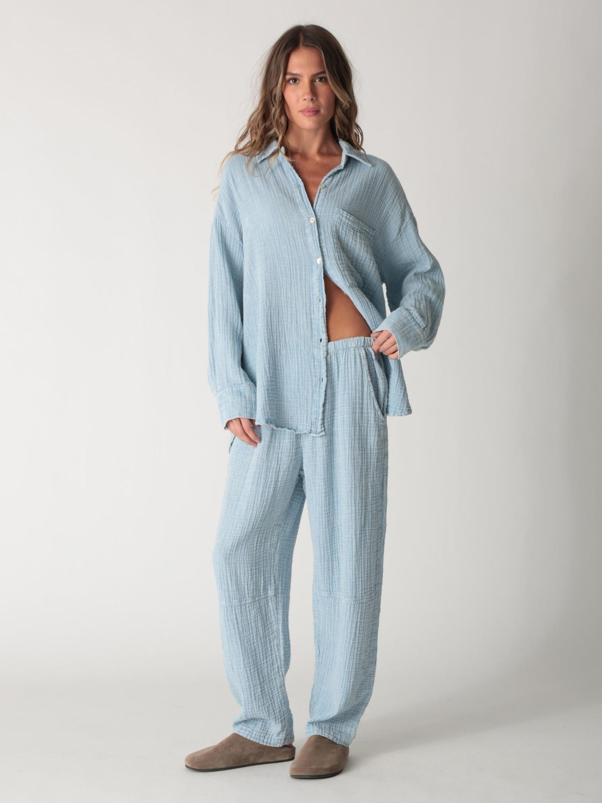 Boyfriend Shirt - Dusty Blue