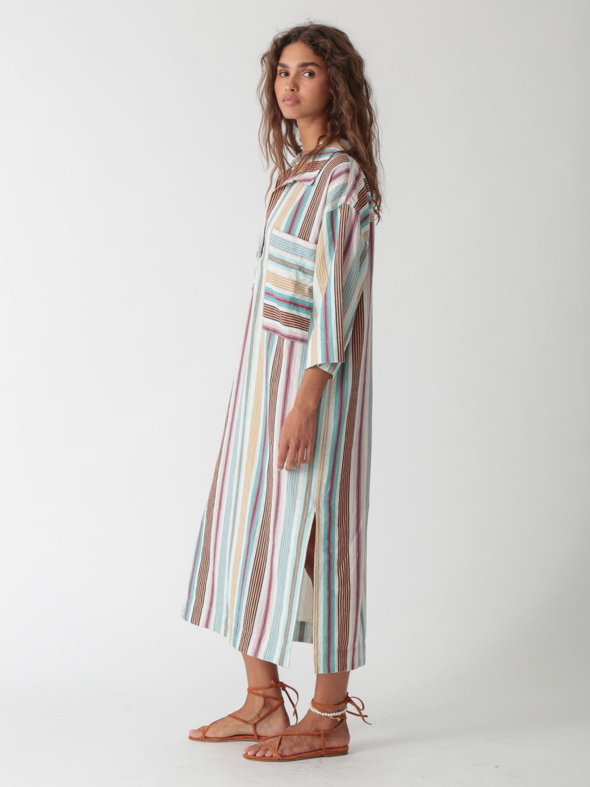 Mary Kaftan - Sky Blue Stripe