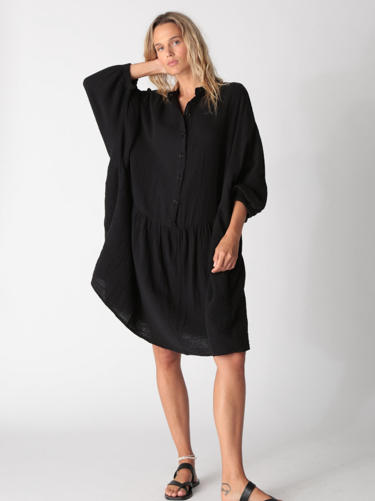 Issa Gauze Dress - Onyx