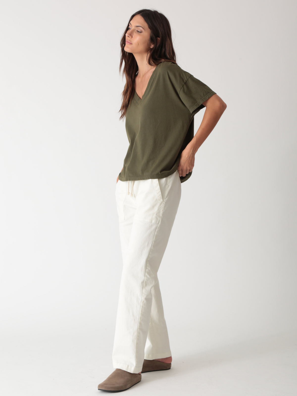 Chase V-Neck Tee - Army