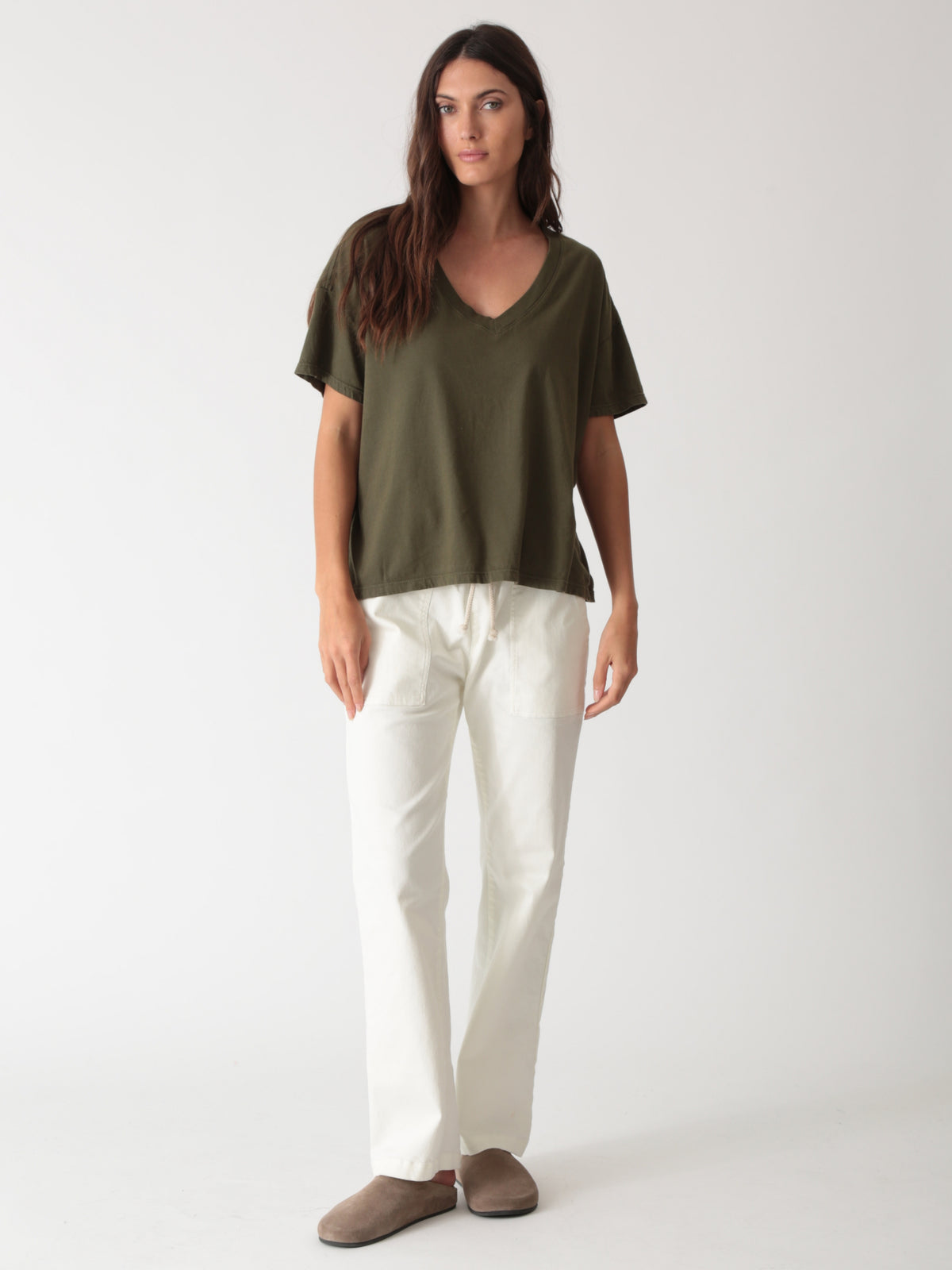 Chase V-Neck Tee - Army