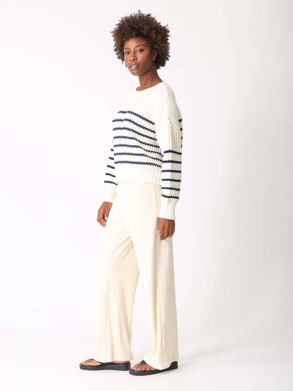 Nautical Sweater - Ivory / Indigo Stripe