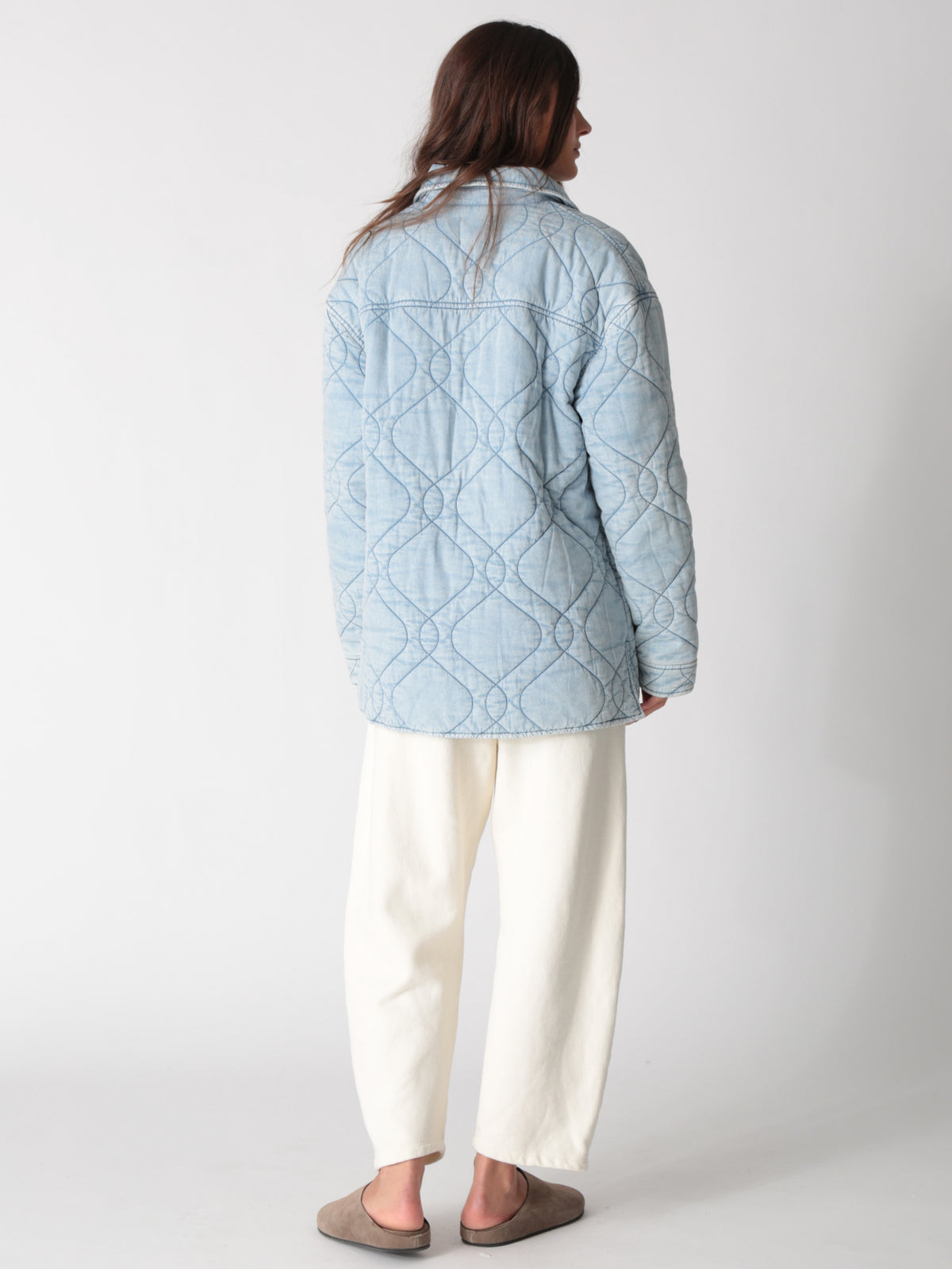 Quilted Chore Jacket - Acid Denim