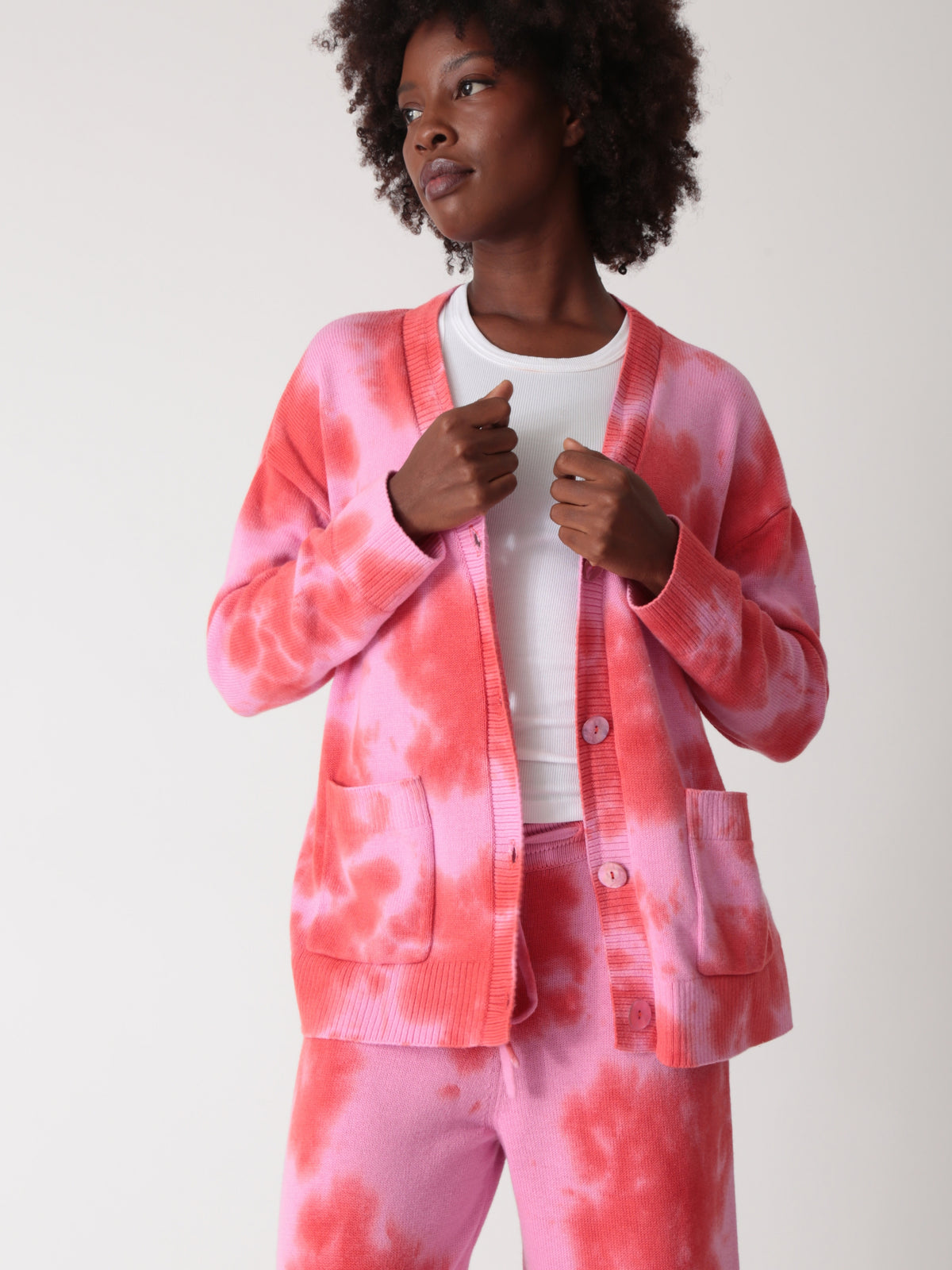 Everyday Cardigan - Peony Splatter