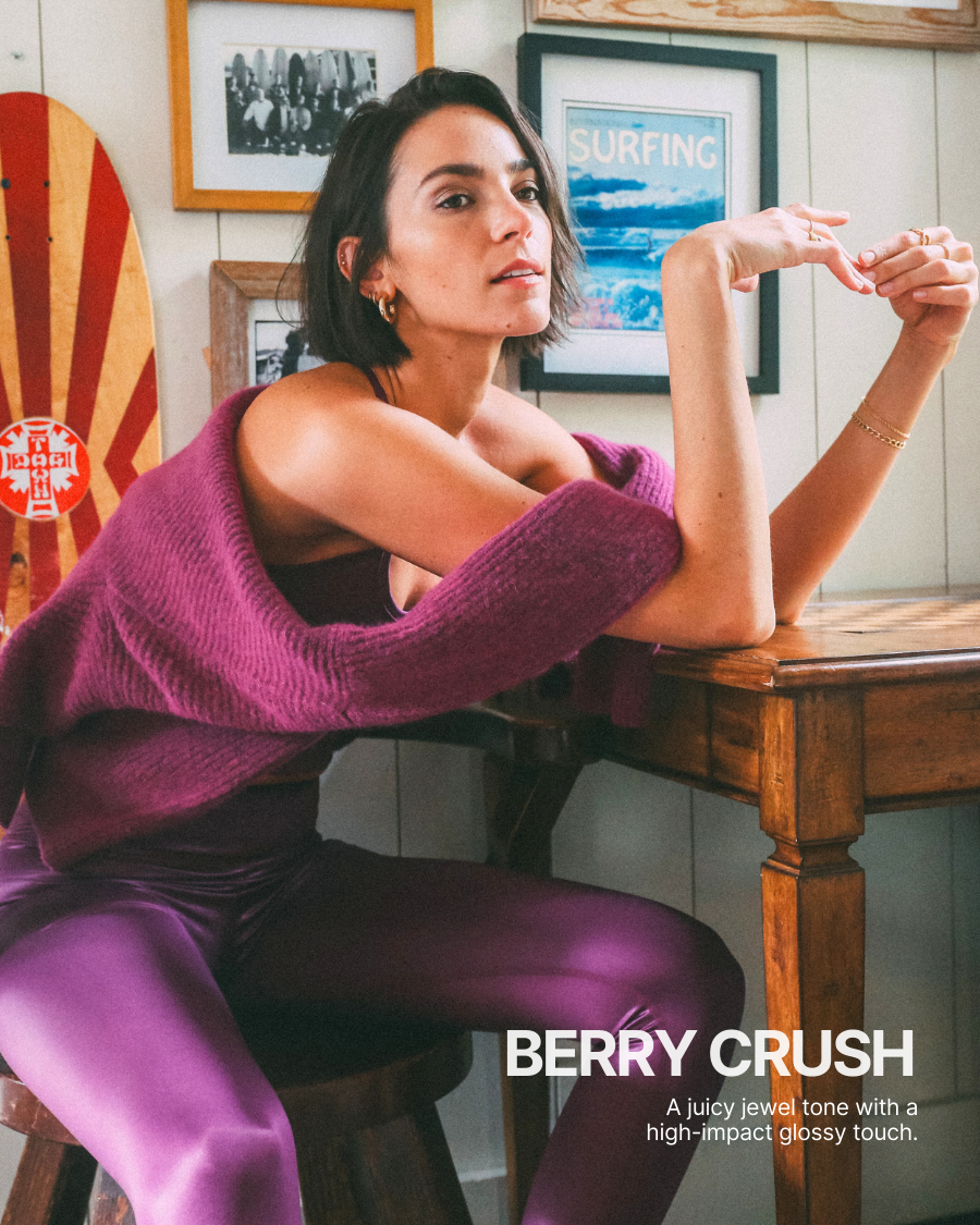 Berry Crush. A juicy jewel tone with a  high-impact glossy touch.