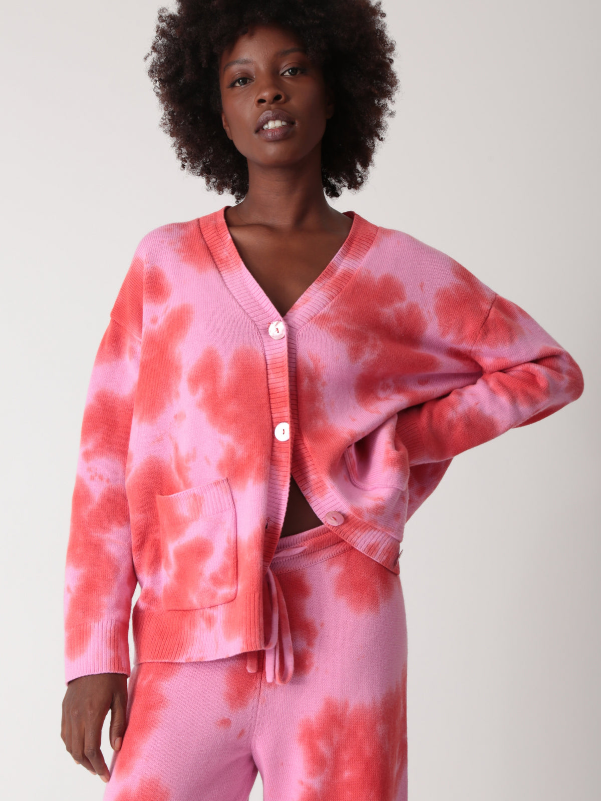 Everyday Cardigan - Peony Splatter