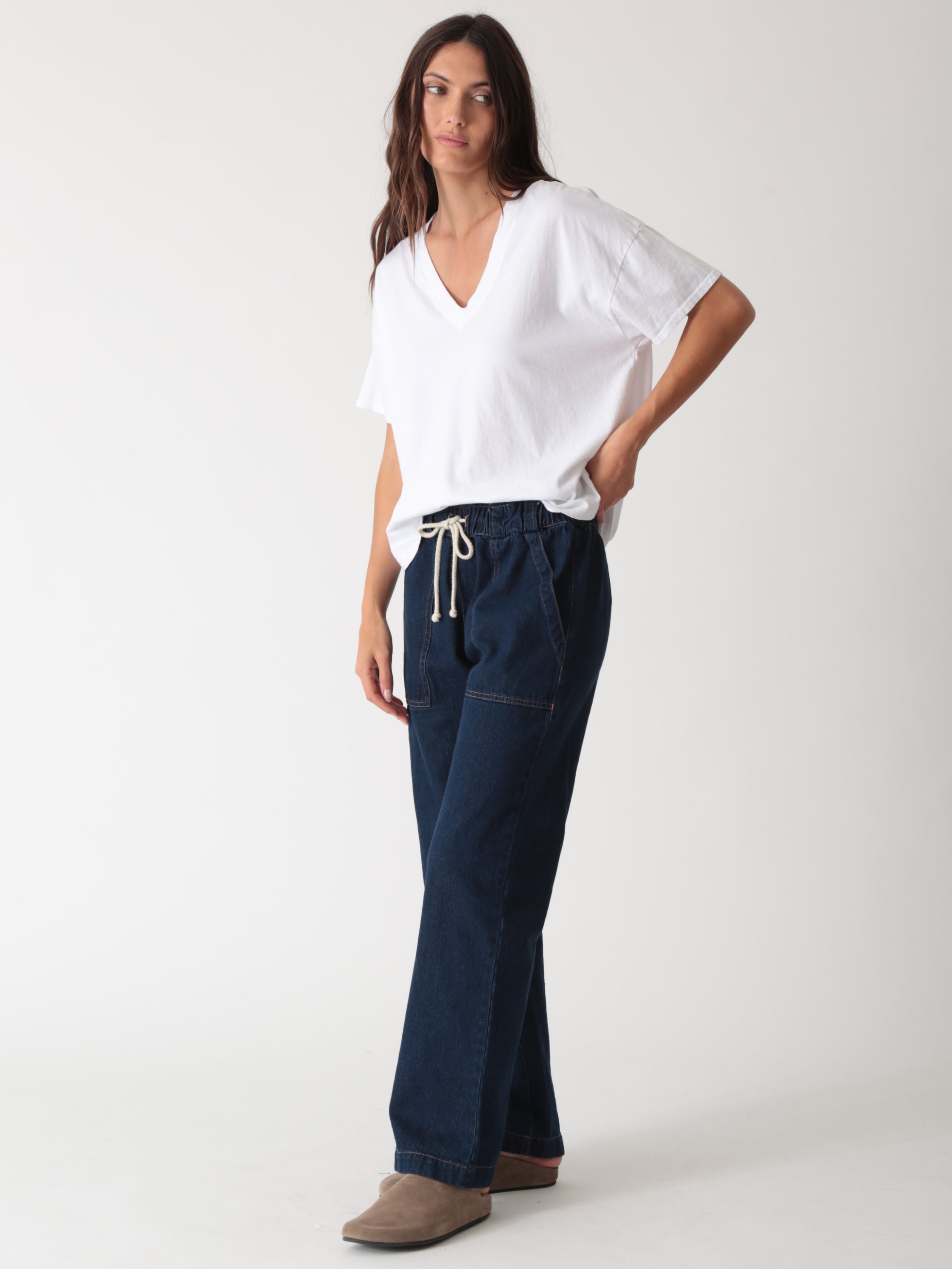 Easy Pant-Denim Dark Denim Blue – Electric & Rose Clothing