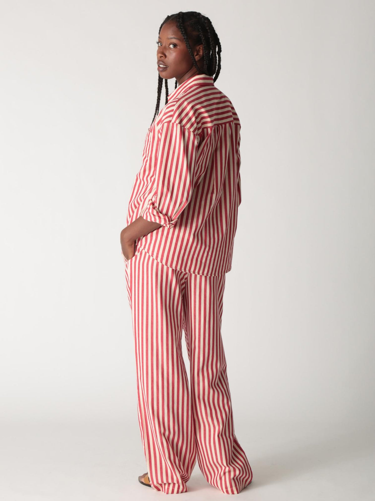Boyfriend Shirt - Cherry Stripe