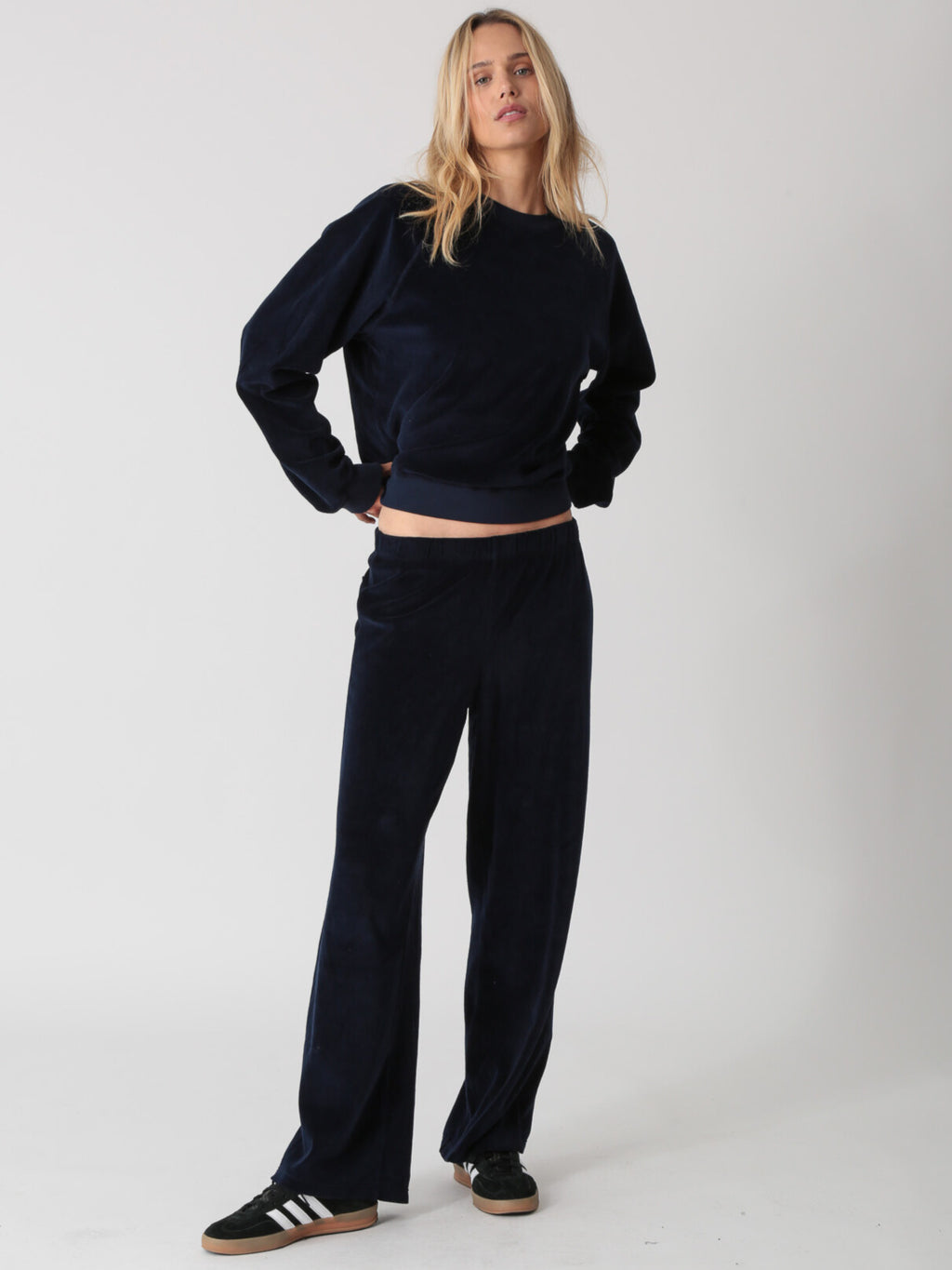 Wylie Velour Pant - Indigo