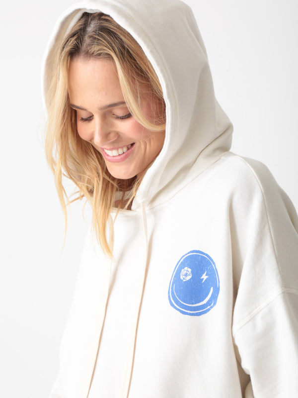 Taylor Hoodie - Ivory Smiley Graphic