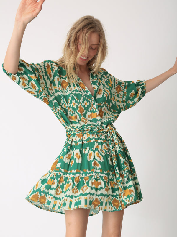 Clarissa Dress - Ikat Emerald