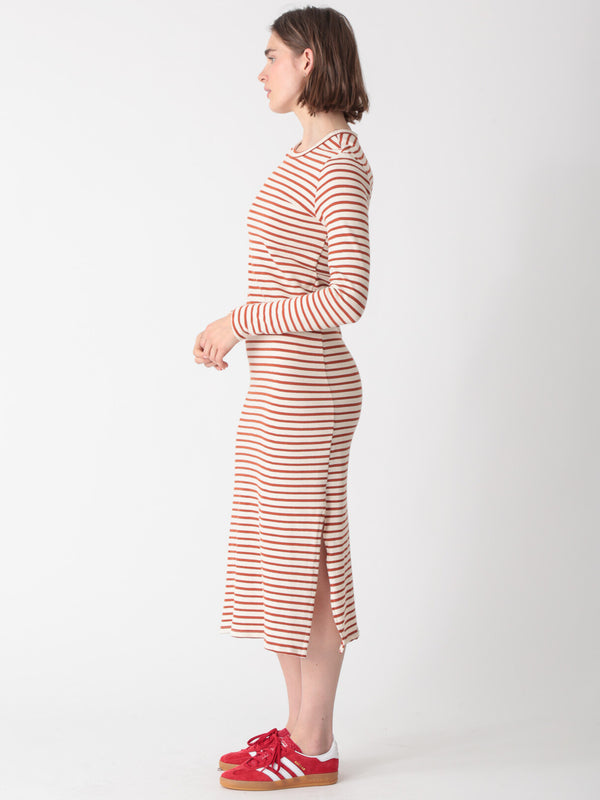 Skyler Dress - Ivory / Amber Stripe