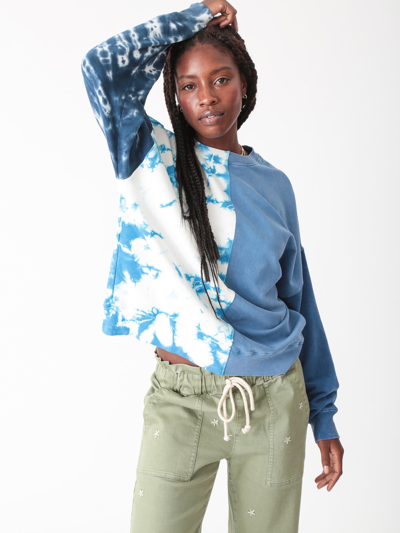 トップス BODHI NEW SWEATSHIRT CARDIGAN Bhodi Sweatshirt-Patchwork Indigo – Electric & Rose Clothing