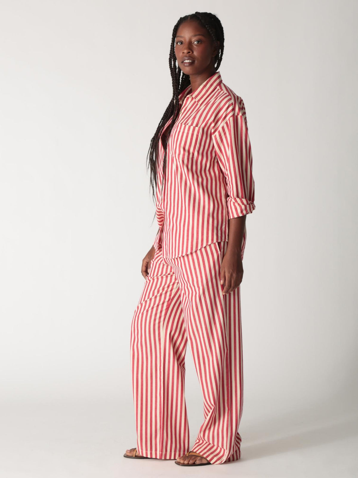 Boyfriend Shirt - Cherry Stripe
