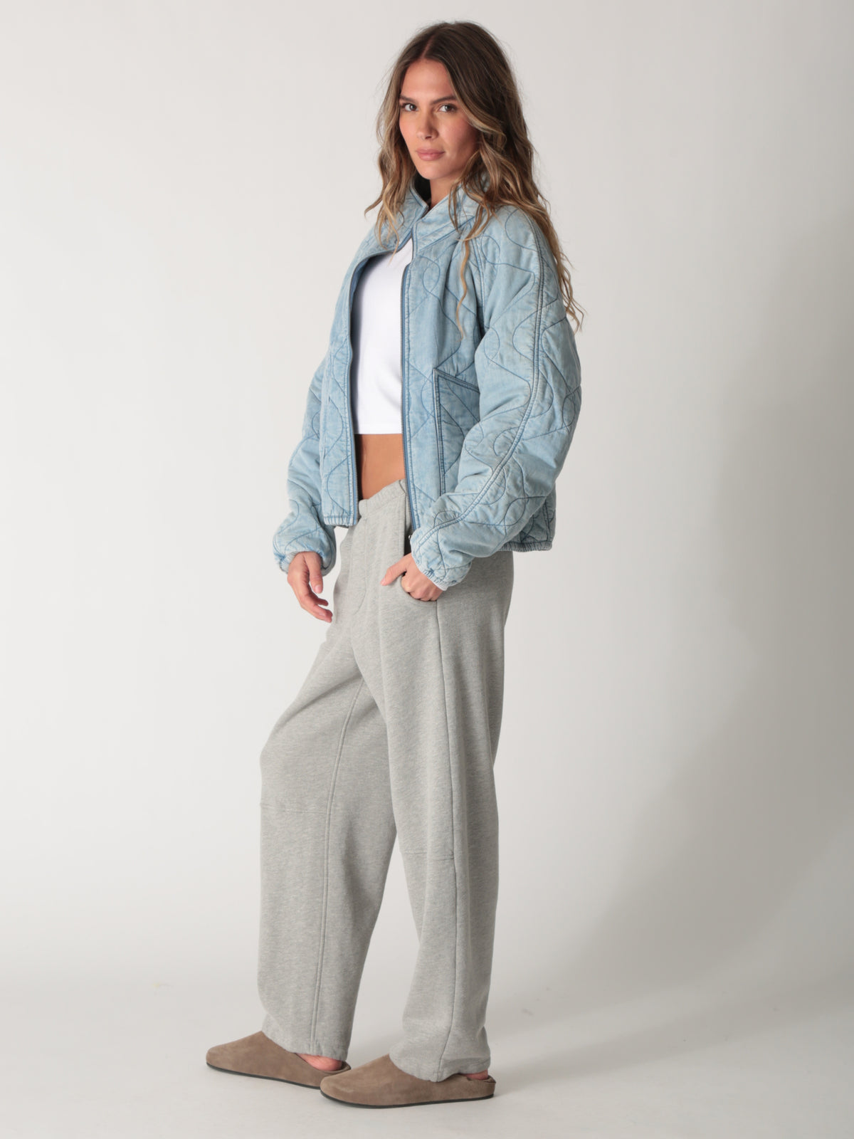 Quilted Jacket - Vintage Denim