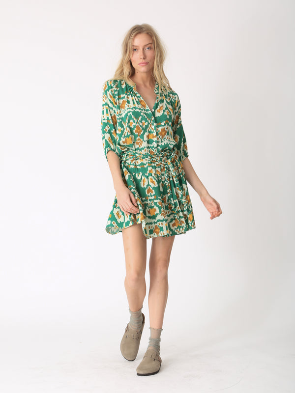 Clarissa Dress - Ikat Emerald