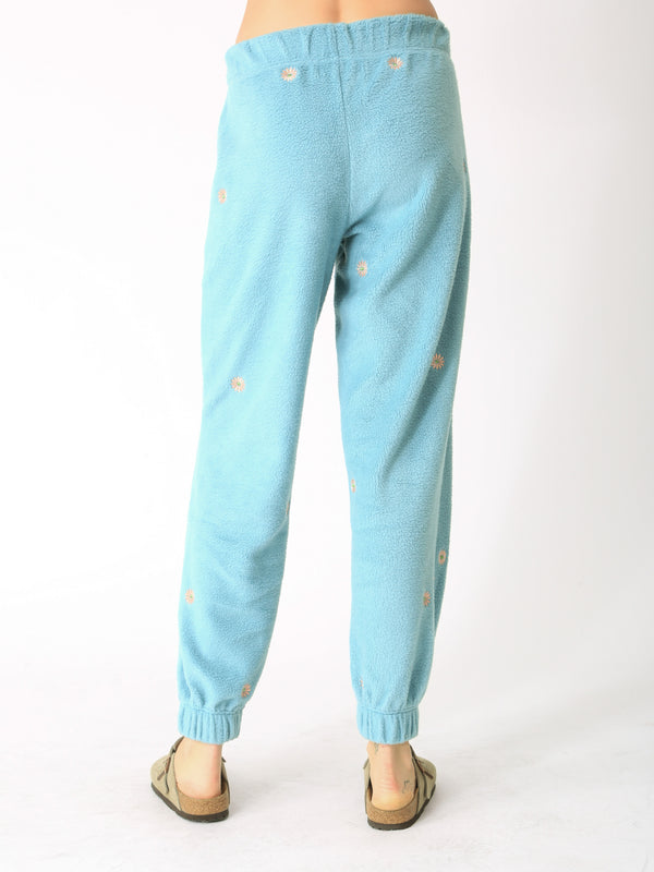 Hayden Sherpa Sweatpant - Daisy Embroidery