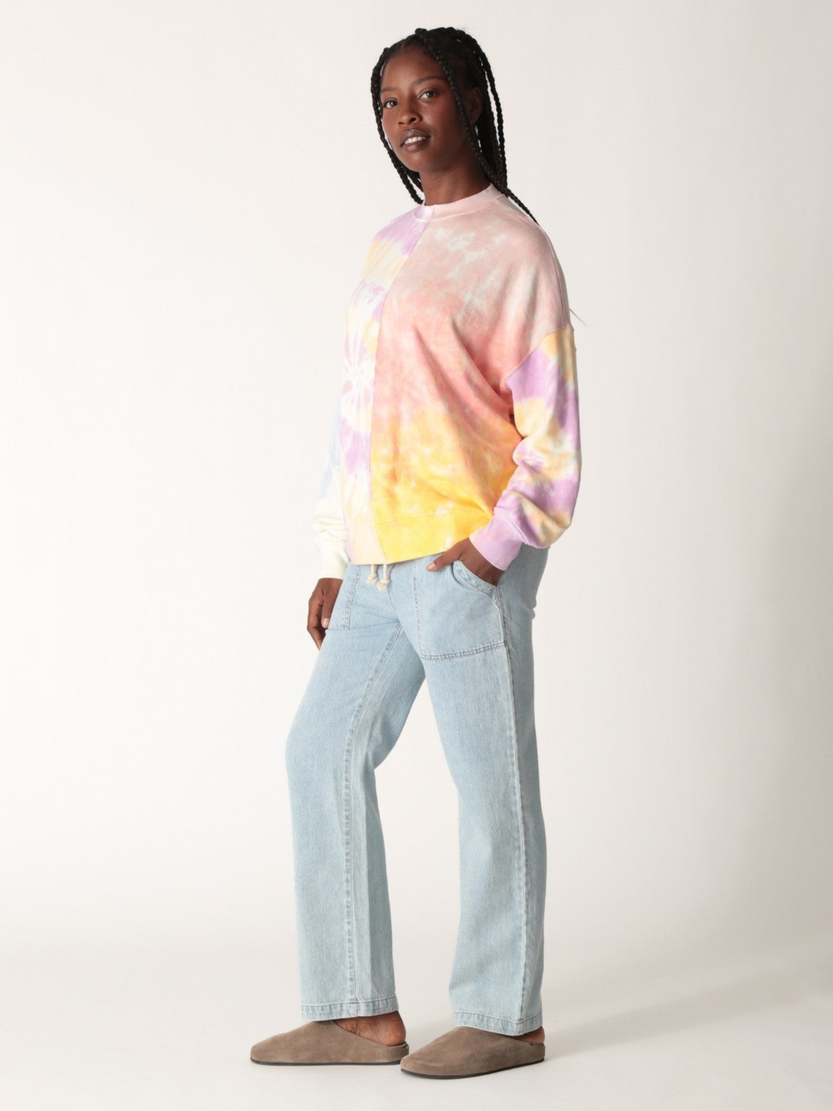 Bodhi Sweatshirt - Peach Patchwork