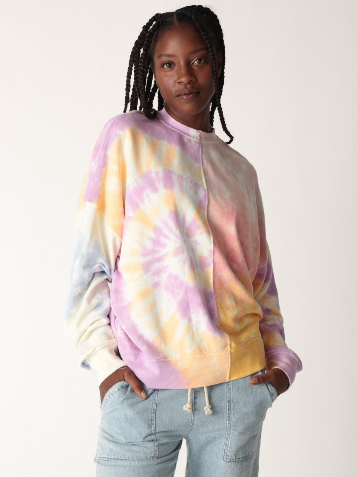 Bodhi Sweatshirt - Peach Patchwork