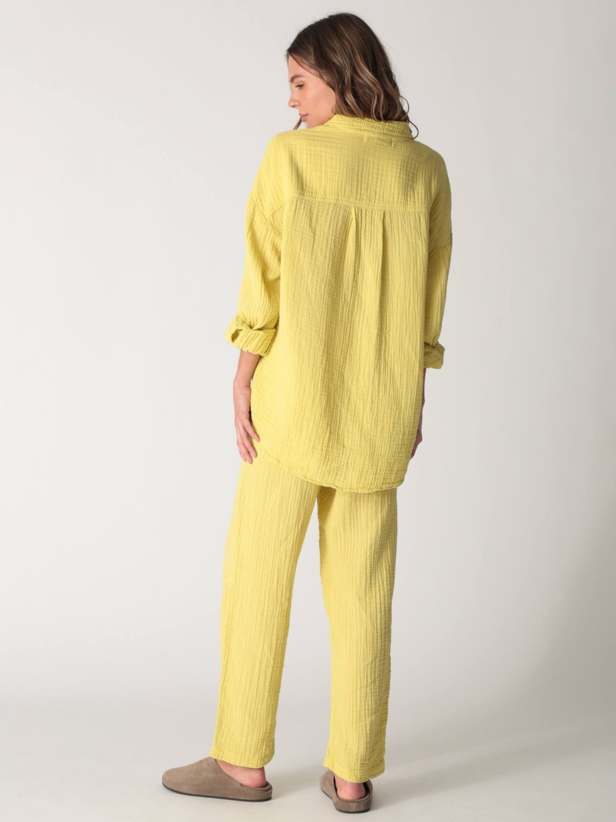 Boyfriend Gauze Shirt - Chartreuse
