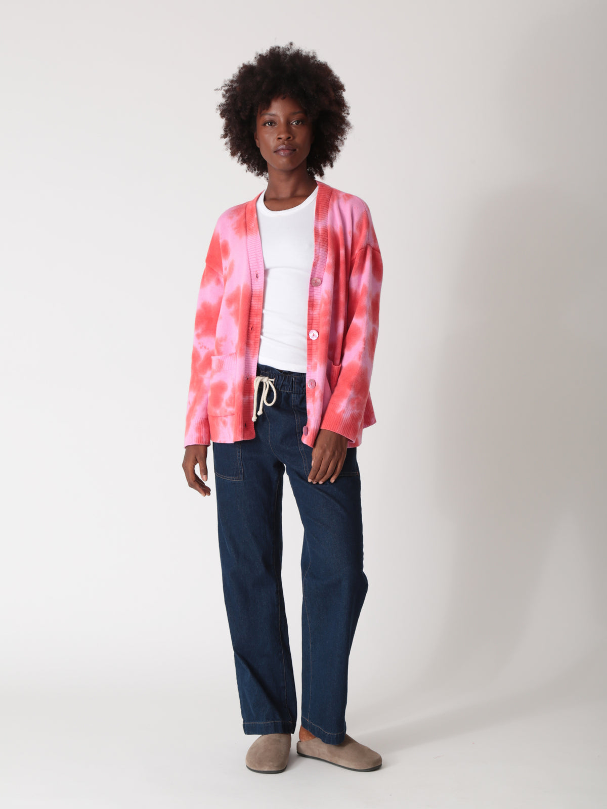 Everyday Cardigan - Peony Splatter