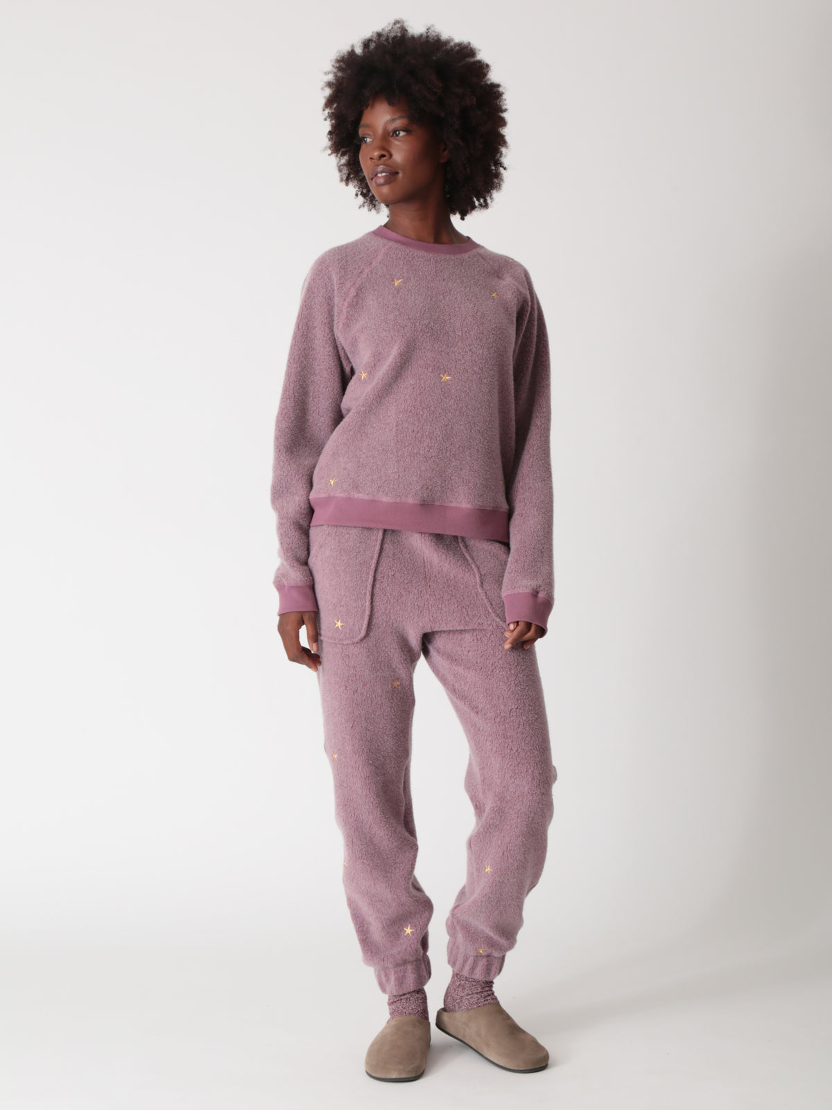 Ronan Sherpa Pullover - Gold Stars