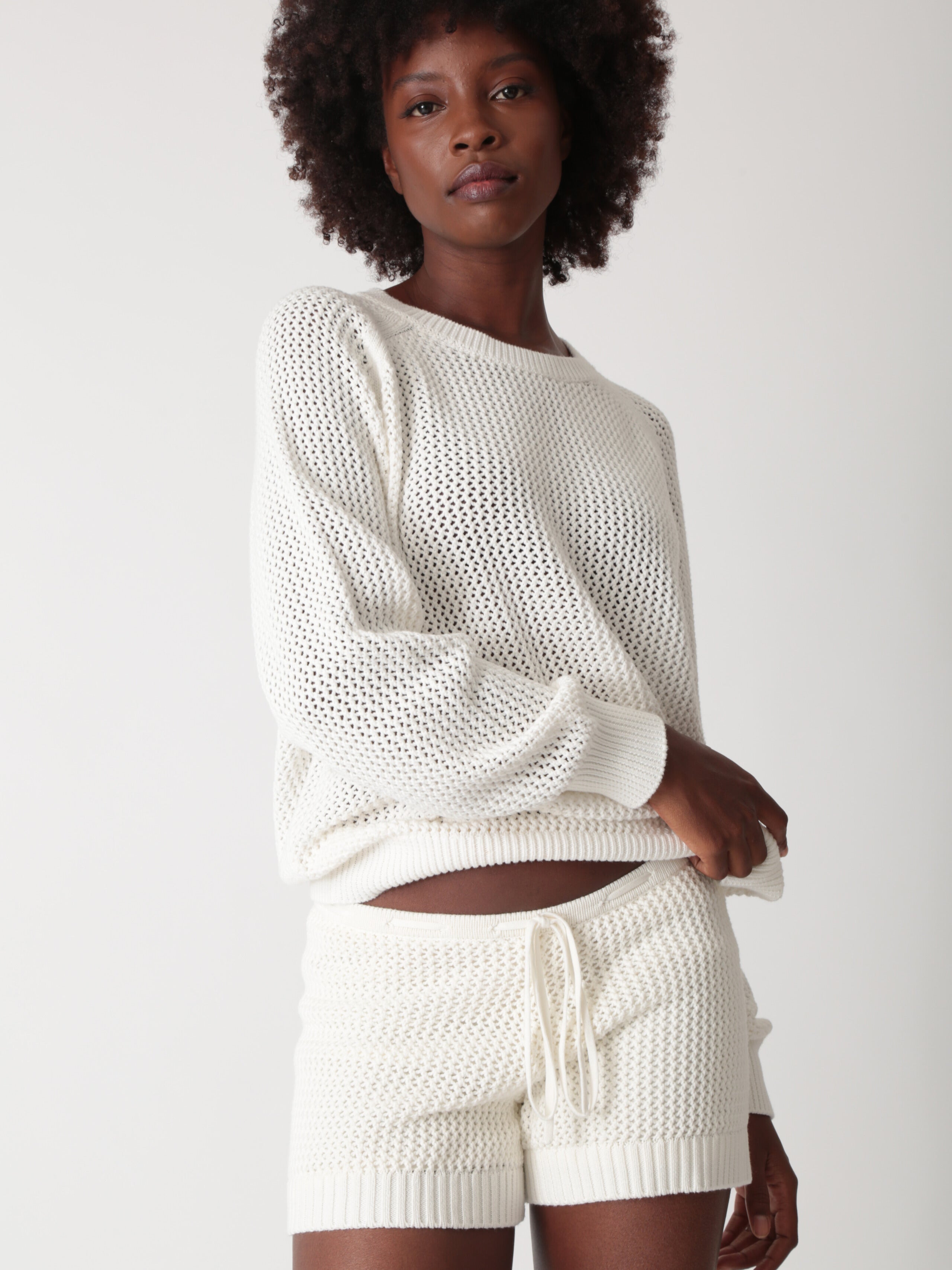 Suzie Short-Crochet Ivory – Electric & Rose Clothing