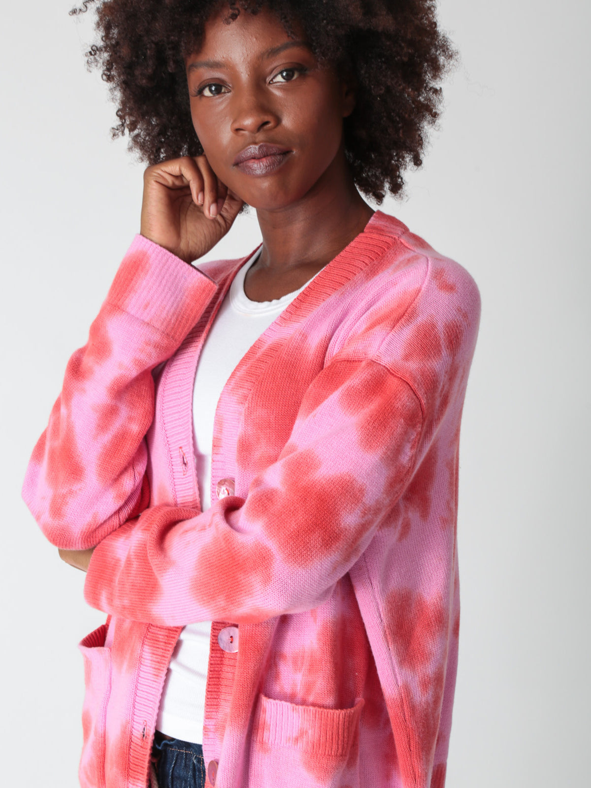 Everyday Cardigan - Peony Splatter