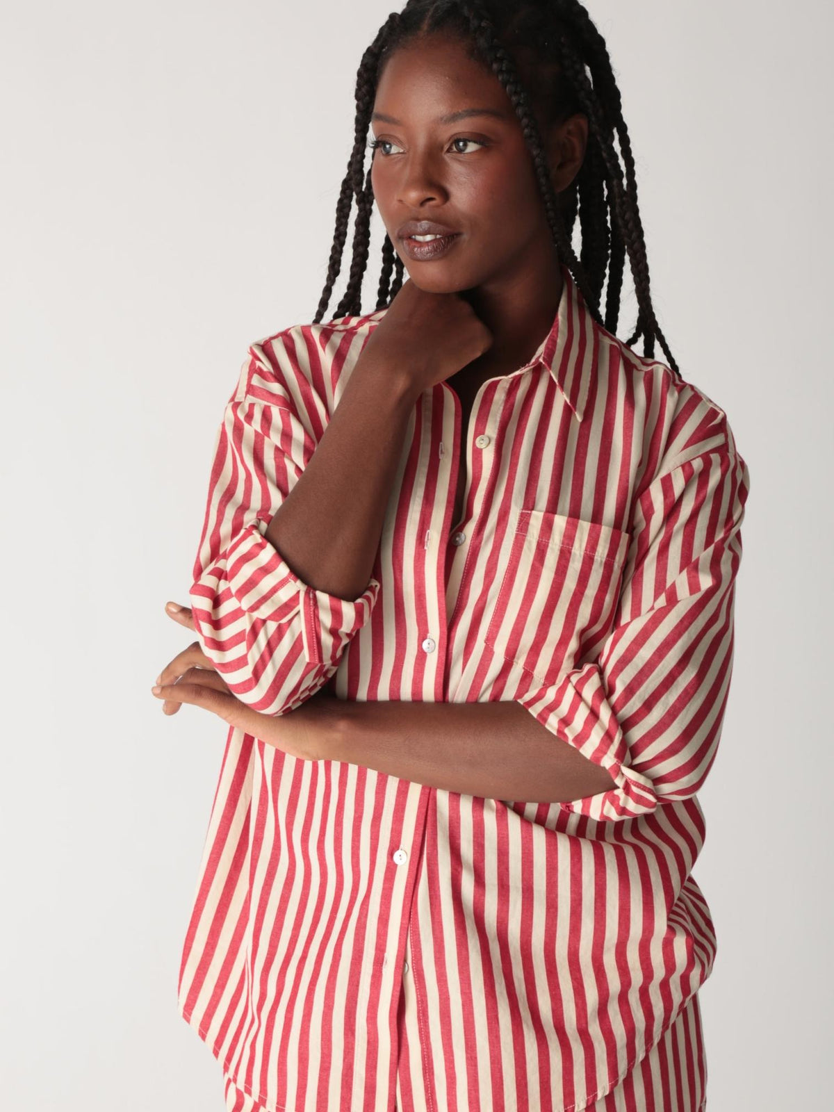 Boyfriend Shirt - Cherry Stripe