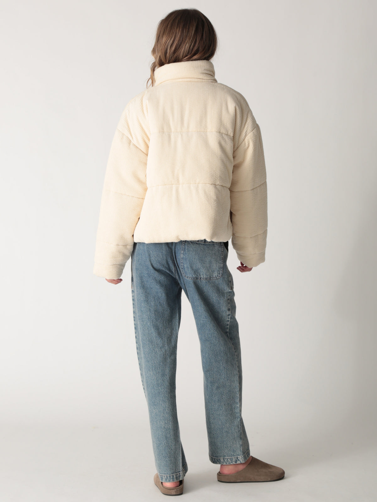 Puffer Jacket - Bone Corduroy