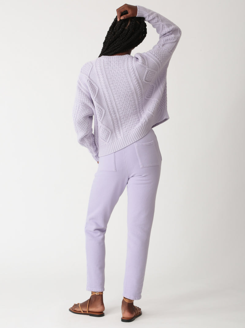 Elin Retro Fleece Pant - Lavender