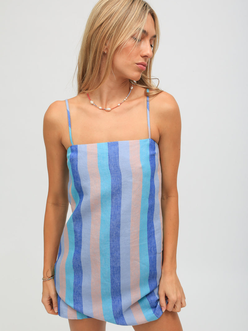 Amber Linen Dress - Kinney Stripe