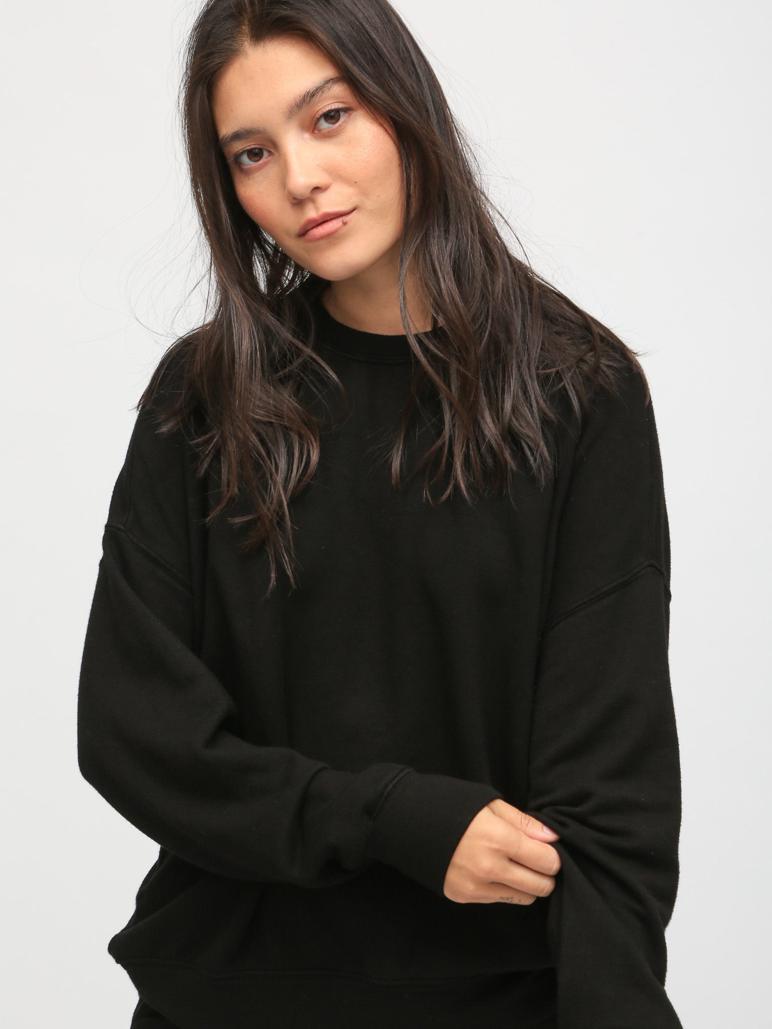 Luxe Oversized Crew Neck Sweatshirt