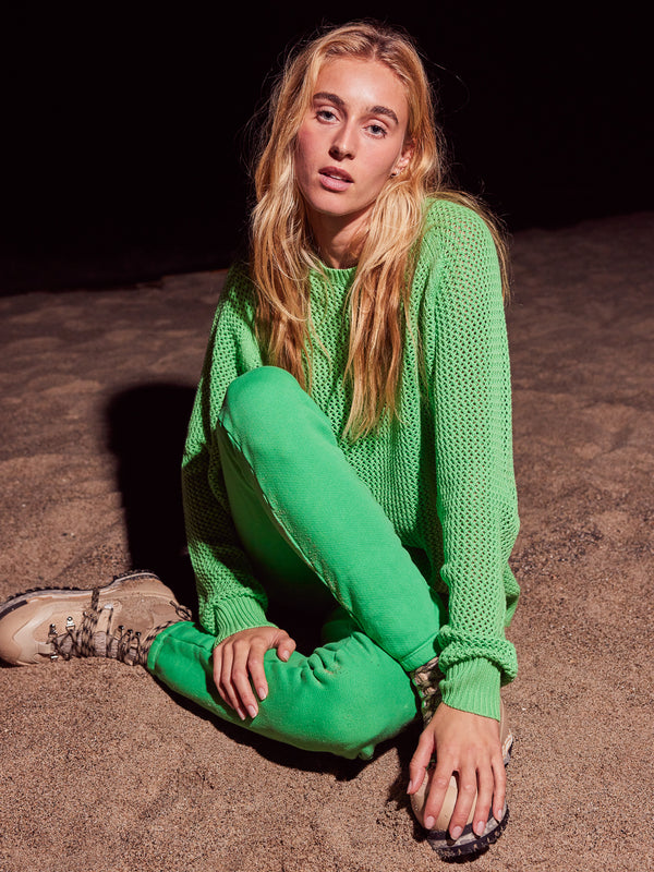Chloe Cotton Sweater - Kelly Green