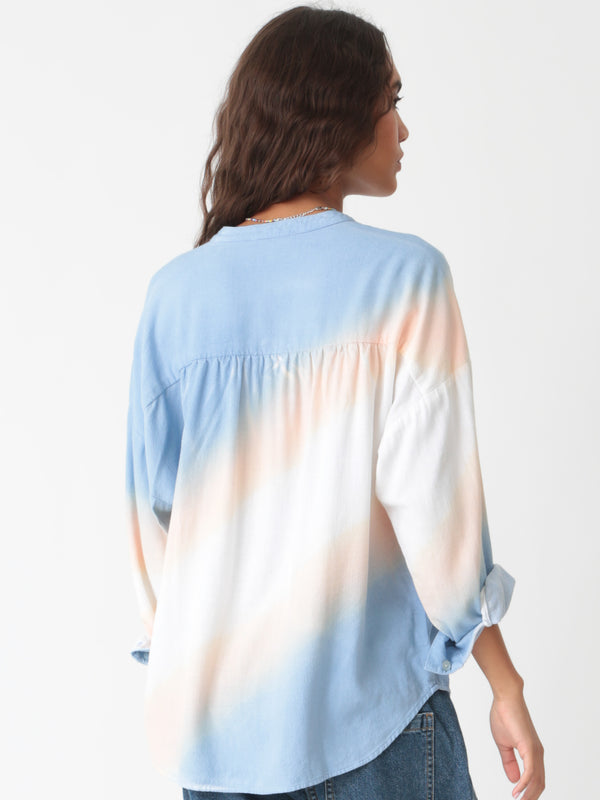 Claudia Linen Shirt - Whisper / Lapis / Peach