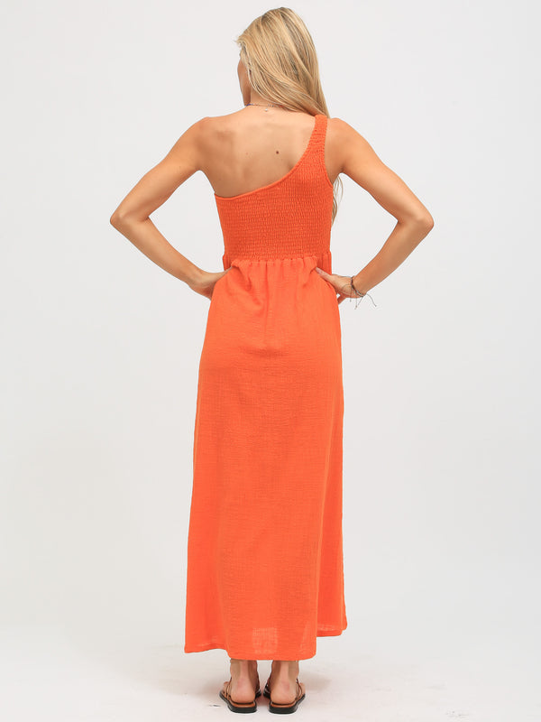 Cleo Gauze Dress - Tangerine