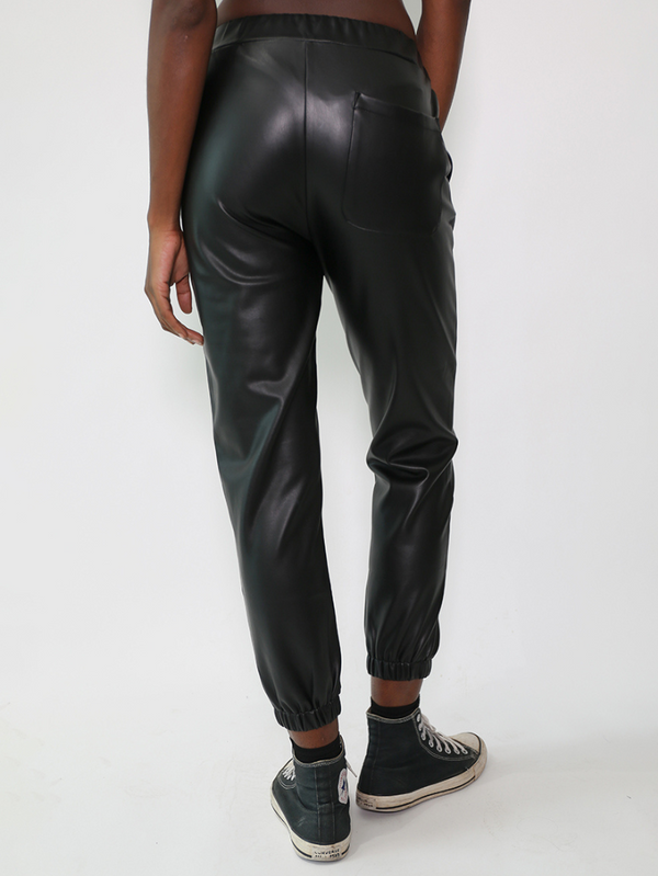 Downtown Vegan Leather Pant - Onyx