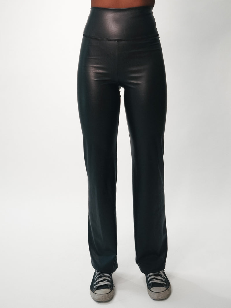 Ella Vegan Leather Pant - Onyx