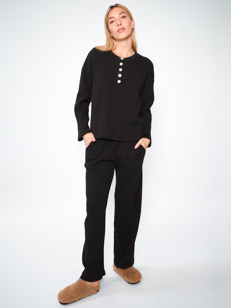 Kate Thermal Henley - Onyx